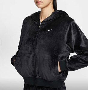 
Nike women's spring and autumn corduroy hooded sports plus velvet loose short jacket HJ0958