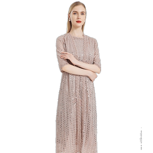 
Adana summer fashion sequin half-sleeved temperament is good for pairing with lace coat long cardigan women's fashion exterior style
