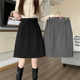 Large -size suit A -shaped skirt Female high waist -fitting pocket skirt covered with thin OL wild bag hip skirt