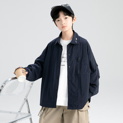 Children's Clothing Boys' Jackets Spring and Autumn 2026 New Spring Outfits for Older Kids Boys' Shirts Cool and Trendy