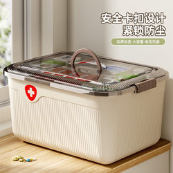 Free Shipping Large Household Plastic Medicine Storage Box with Compartments, Portable Emergency First Aid Kit for Home Use