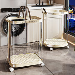 Household Dirty Laundry Basket, Simple Transparent Laundry Storage Basket with Handle, Retro Organizing Basket, Movable Plastic Laundry Basket