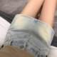 High-waisted denim short skirt for women in spring new large size fat mm small A-line skirt hot girl hip skirt pants skirt
