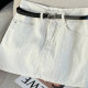 
White half-body A-line skirt 2025 new summer casual and fashionable versatile loose and comfortable hip-pack denim skirt
