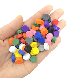 
Wooden chess pieces, geometric round chess pieces, color discs, solid wood discs, board game accessories 1cm 10mm