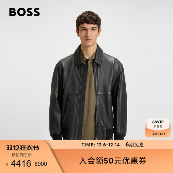 
[Bocket Jacket Sheep Leather]BOSS Boss Men's 25 Autumn Loose Sheep Leather Clothes