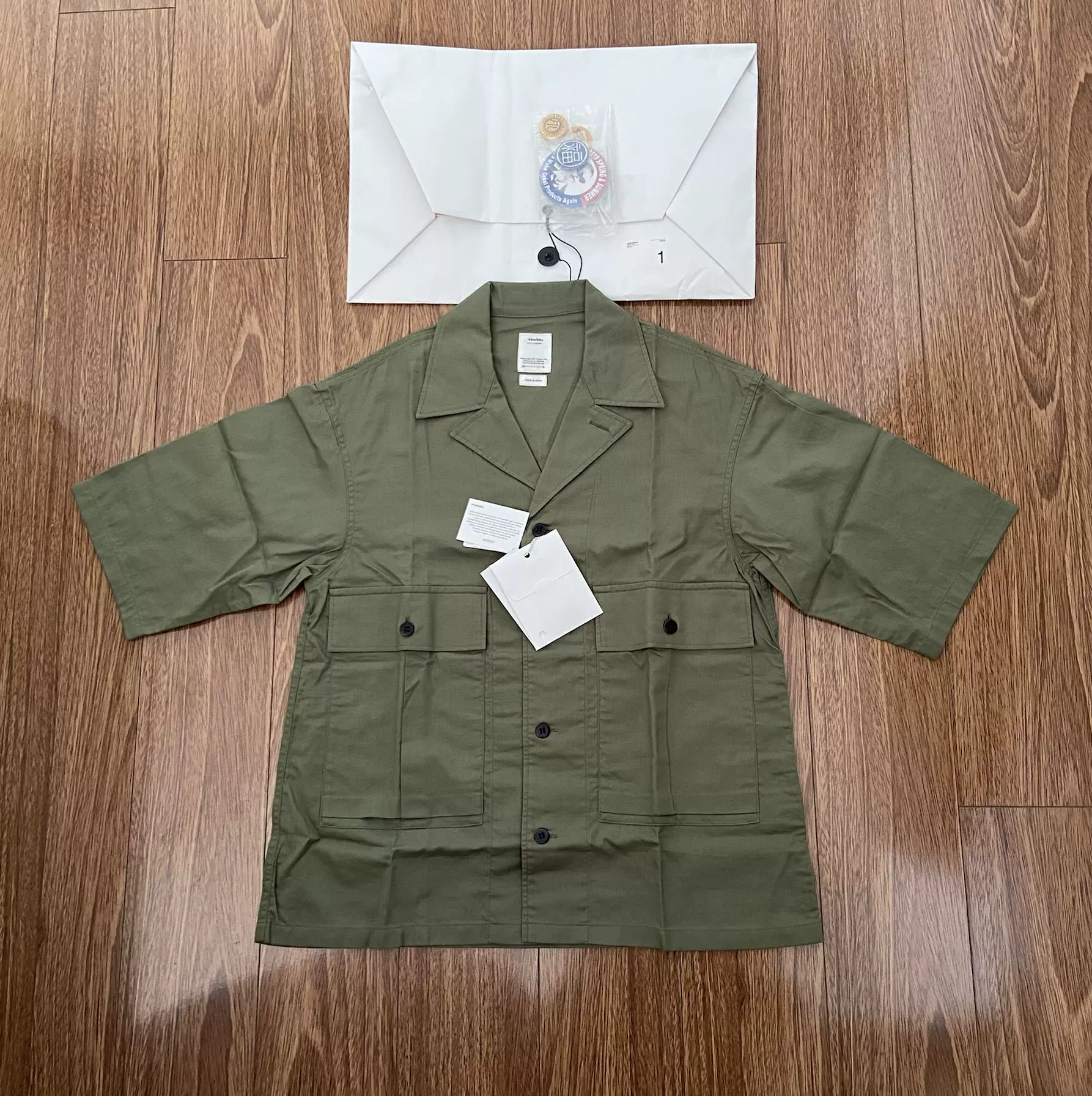 VISVIM 19SS CORNET SHIRT S/S 军事徽章短袖衬衫olive 全新品-Taobao