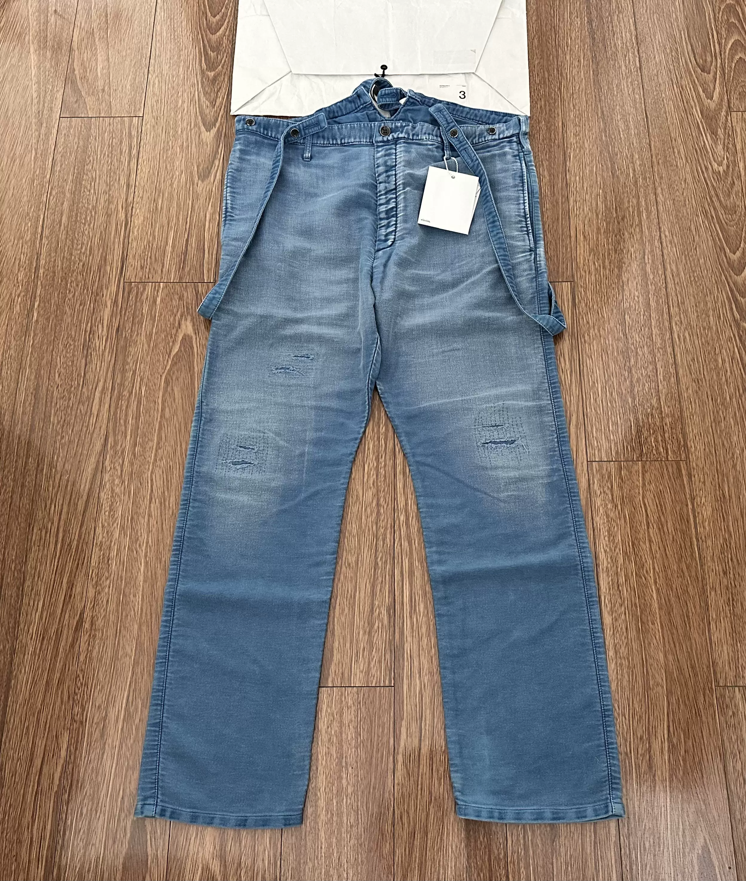 最高品質 VISVIM TRAVAILLER BRACES PANTS モールスキン - パンツ