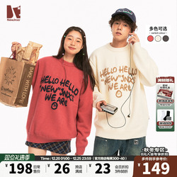 Jnxs Mr. Jiangnan American Retro Letter Round Neck Sweater Sweater For Men And Women Autumn And Winter Trendy Brand Couple Jacket