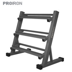Proiron Dumbbell Rack Commercial and Home Use Dumbbell Storage Rack Dumbbell Wooden Stand Three-Layer Four-Layer Steel