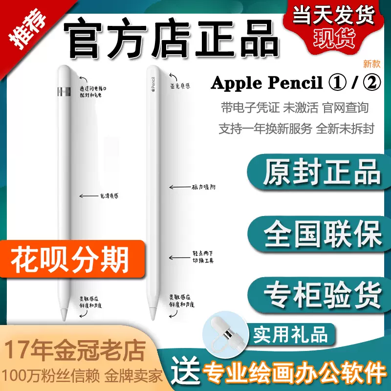 原装苹果Apple Pencil2代手写笔iPad压感Pro二平板笔applepencil2-Taobao