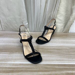 
Lady Shoes foreign trade original women's shoes new fashion commuter square headband diamond wedge heel one-word buckle fashion sandals