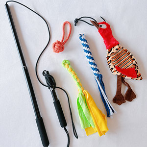 
Telescopic pole dog teasing stick dog training stick resistant to bite pet cat dog toy cat stick can replace header small medium and large dog