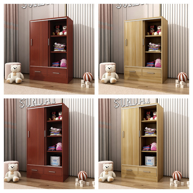 children-s-low-wardrobe-sliding-door-wardrobe-house-bedroom-simple