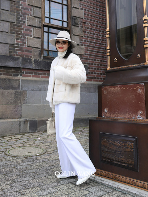 COLINWANG-Infiltrates the noble Denmark imported purple gold grade velvet mink fur integrated fur jacket