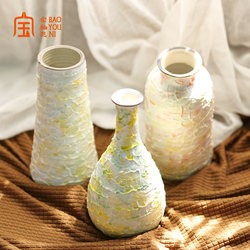 Jingdezhen Ceramic Vase for Living Room Flower Arrangement, Light Luxury Ornament for Home, Hotel Dining Table, Stunning Ice Cream Creative Flower Vessel