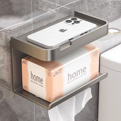 Bathroom Toilet Paper Holder Wall-Mounted Storage Rack Punch-Free Toilet Paper Roll Holder Bathroom Tissue Box