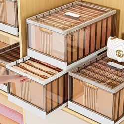 Japanese Wardrobe Storage Layering Organizer Pants Basket Home Folding Clothes Jeans Compartment Organizer Storage Box