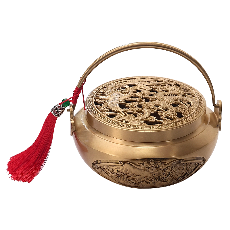 龙凤呈祥手炉非纯铜火炉结婚火铳脚炉子孙桶家用
