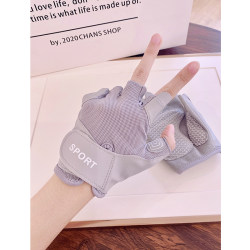 Sports Fitness Half-Finger Gloves for Women, Non-Slip, Anti-Callus, Barbell Training, Cycling, Breathable, Yoga, Spinning Bike