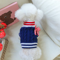 Petcircle Pet Circle Pet Clothes Dog and Cat Apparel Bowknot Navy Sweater