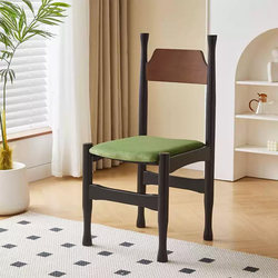 French-Style Vintage Dining Chair, Antique Solid Wood Designer Chair for Home Dining Room, Dressing Chair, Hotel Backrest Chair