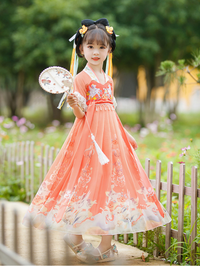 pink royal chinese princess dress Green Hanfu Floral Emboridered Tang Dynasty HanFu Oriental Me seamless appearance Tang Dynasty Princess Hanfu Dress