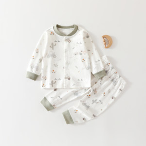 
Infant split cardigan set spring and autumn male and female baby pajamas pure cotton boneless winter bottoming baby autumn clothes and autumn pants