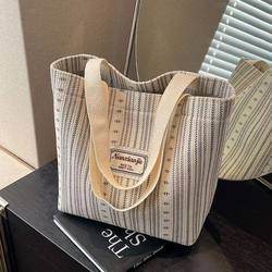 Original Niche New 2025 Canvas Tote Bag for Men and Women, Suitable for Summer, College Students, Commuting, and Outdoor Use, Single-Shoulder Eco-Friendly Bag