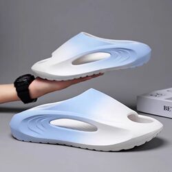 Men's Trendy Summer Outdoor Slippers with a Soft, Non-Slip Gradient Design, Suitable for Teenagers, Sports, and Beach Use, Large Size 45