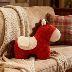 2026 New Year Creative Year of the Horse Irregular Shaped Pony Pillow Plush Toy Sofa Living Room Decorative Ornament Sleeping Pillow