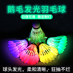 Glow-In-The-Dark Badminton Shuttlecock, Windproof, Fluorescent, Durable, Suitable for Nighttime Use, with Lights, Glowing at Night, Outdoor Professional