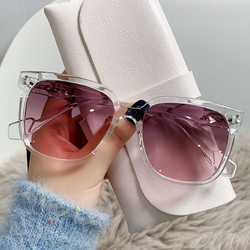 Sunset Blush Sunglasses for Women 2026 New Style Face-Slimming Glasses Small Face Sunglasses Women's Transparent Frame Ins Trend