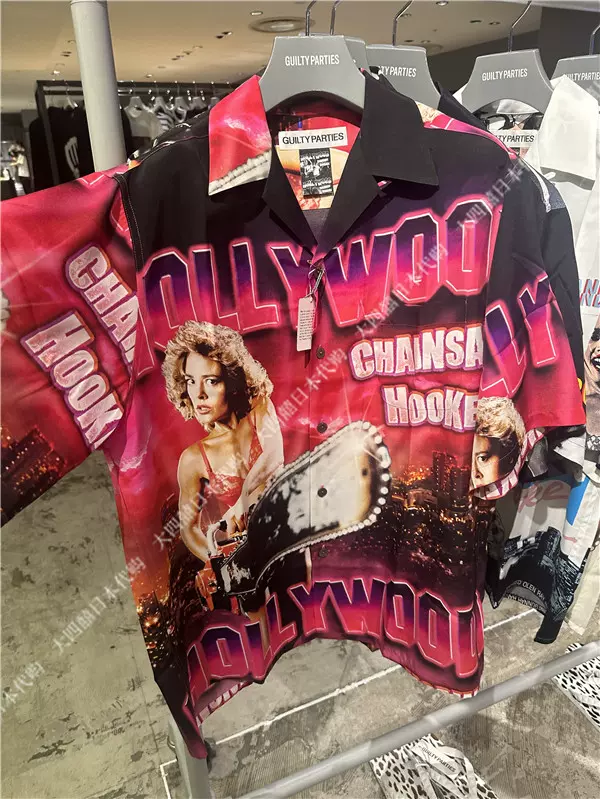 订WACKO MARIA HOLLYWOOD CHAINSAW HOOKERS HAWAIIAN SHIRT衬衫-Taobao