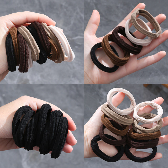 Simple high-elasticity seamless black headband rubber band women's hair ...