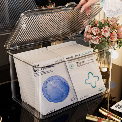 Cosmetic Storage Box Transparent Acrylic Desktop Flip-Top Simple Dust-Proof Storage Box Lipstick and Perfume Organizer Box