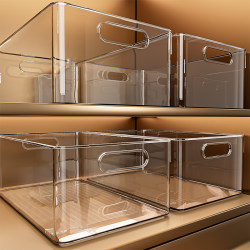 Cabinet Storage Box for Organizing Miscellaneous Items and Snacks, Transparent Storage Basket, Desktop Transparent Acrylic Rectangular Storage Box