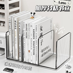 Desktop Book Stand, Acrylic File and Pen Holder, Bookshelf for Office and Students, Storage Organizer for Books
