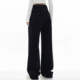 Pear-shaped body black straight jeans for women 2025 autumn and winter plus size fat girl mm loose slimming wide leg trousers