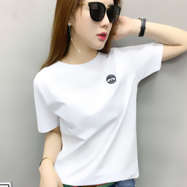 European women's clothing 2024 new European goods trendy white t-shirt ...