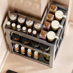 Kitchen Corner Spice Rack 2025 New Model Multifunctional Countertop Knife Holder Corner Spice Storage Organizer