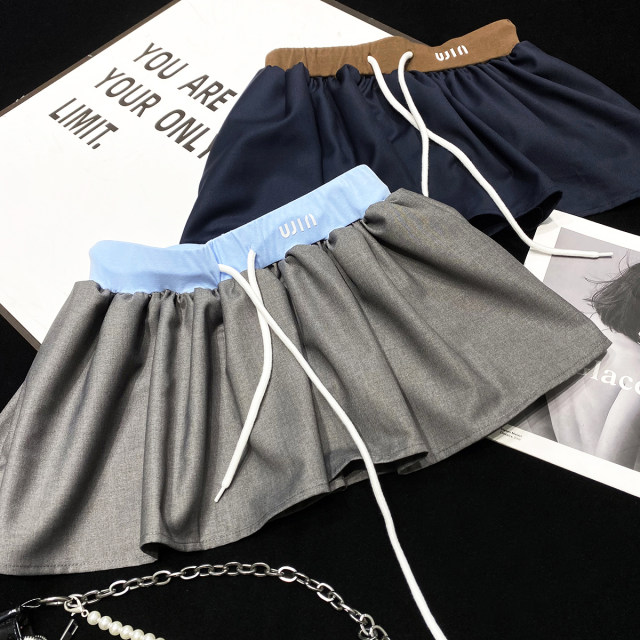 CCA self -made pure desire sporty style printing stitching light skirt and short skirt puff puff tennis skirt female summer