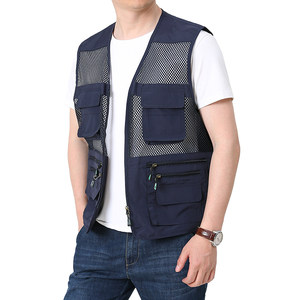 Summer worker vest men's multi -pocket thin net vest, fishing photography mountaineering mountain fast dry large size, shoulder jacket