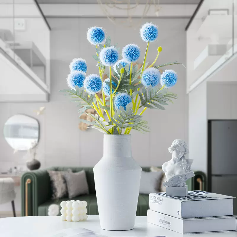 仿真花吉祥毛球果花束乒乓菊黄金果婚庆插花拍照道具餐桌