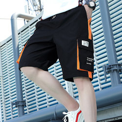 Men's Summer Thin Work Shorts, Loose Straight-Leg Basketball Sports Shorts with Multiple Pockets, Casual Five-Point Pants for Outdoor Wear