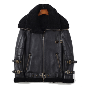 Winter new models of fur all -in -one men's leather coat male sheep leather jacket thickened autumn and winter leather clothes men
