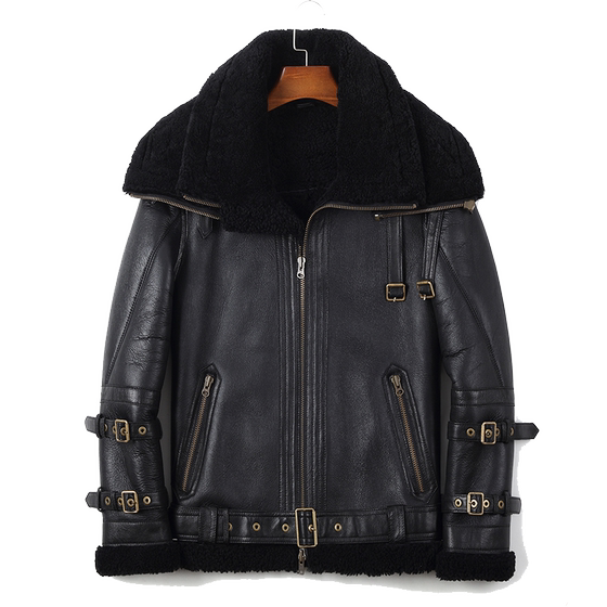 Winter new models of fur all -in -one men's leather coat male sheep leather jacket thickened autumn and winter leather clothes men
