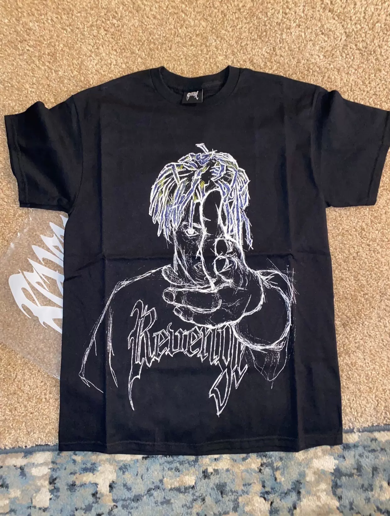 Revenge x Juice WRLD 999 “Sketch Tee” 联名999素描短袖T恤-Taobao