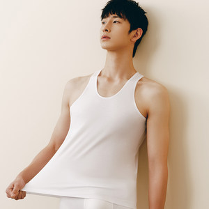 
Three-gun pure cotton vest old man's shirt men's mercerized cotton loose jersey hurdle men's vest 30867