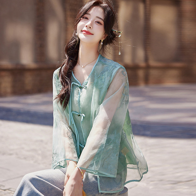 24 summer new style national style embroidered sun protection jacket